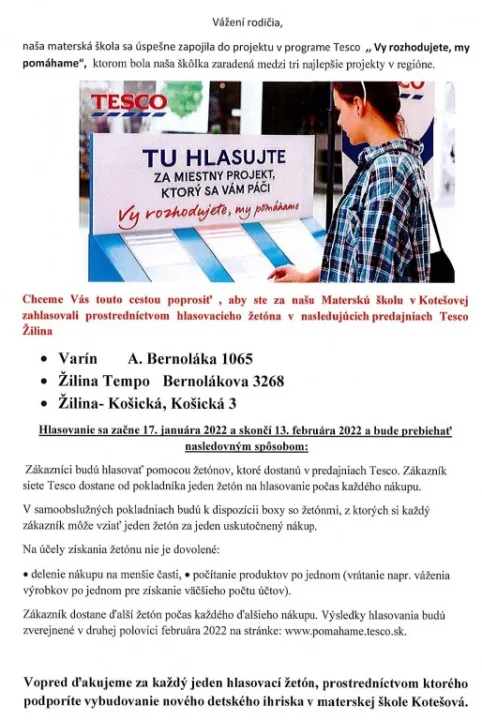 Projekt materskej &scaron;koly